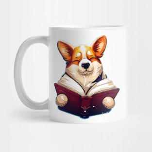 Corgi reading book Mug